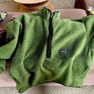 Vintage 90s Patagonia Synchilla Half Zip Fleece Sweatshirt Green Large